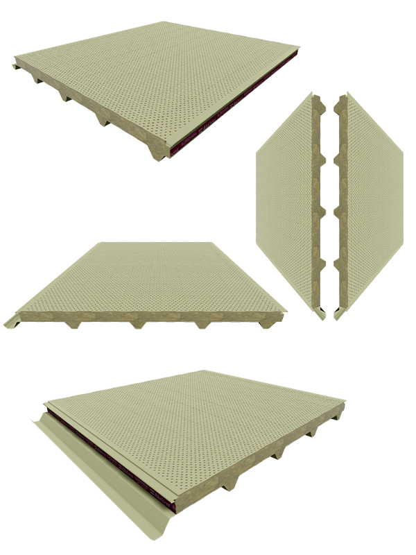 Perforasyonlu Taşyünü Çatı Paneli